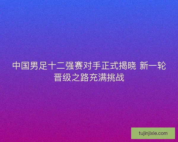 中国男足十二强赛对手正式揭晓 新一轮晋级之路充满挑战