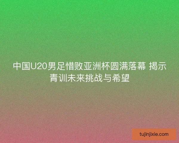 中国U20男足惜败亚洲杯圆满落幕 揭示青训未来挑战与希望