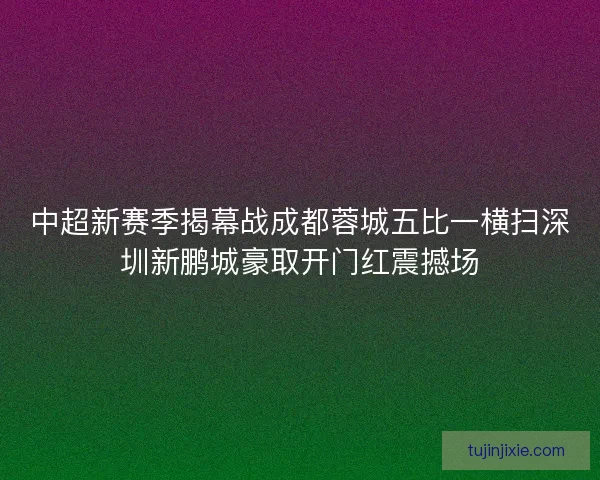中超新赛季揭幕战成都蓉城五比一横扫深圳新鹏城豪取开门红震撼场