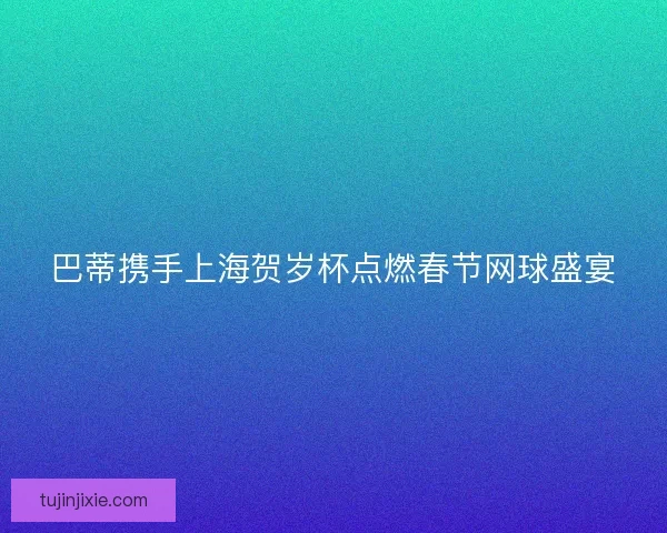 巴蒂携手上海贺岁杯点燃春节网球盛宴